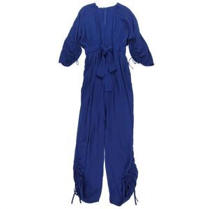 STELLA MCCARTNEY Ruched Cady Belted Jumpsuit Sapphire Blue Minimalist Glam 6